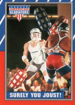 1991 Topps American Gladiators #33 Surely You Joust! Front